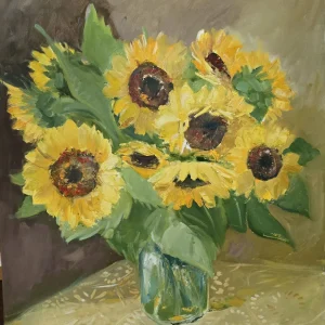 Sunflowers in a Glass Jar